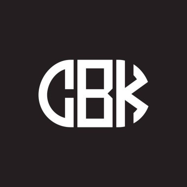 Siyah arkaplanda CBK harf logosu tasarımı. CBK yaratıcı harflerin baş harfleri logo kavramı. CBK harf tasarımı.