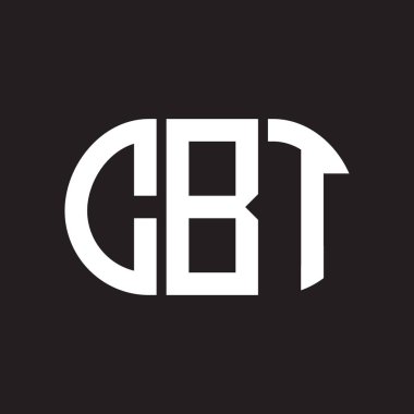 Siyah arkaplanda CBT harf logosu tasarımı. CBT yaratıcı harflerin baş harfleri logo kavramı. CBT harf tasarımı.