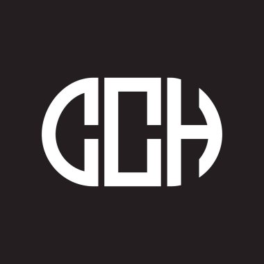 Siyah arka planda CCH harfi logo tasarımı. CCH yaratıcı harf logosu konsepti. CCH harf tasarımı.