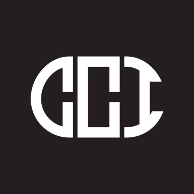 Siyah arka planda CCI harf logosu tasarımı. CCI yaratıcı harf logosu konsepti. CCI harf tasarımı.