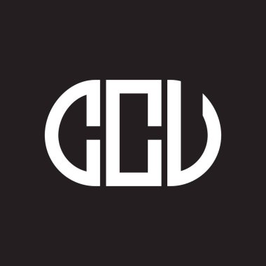Siyah arka planda CCV harf logosu tasarımı. CCV yaratıcı harflerin baş harfleri logo kavramı. CCV harf tasarımı.