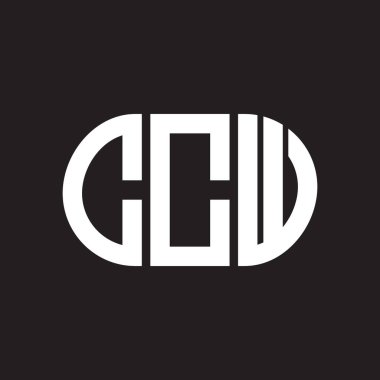 Siyah arka planda CCW harf logosu tasarımı. CCW yaratıcı harflerin baş harfleri logo kavramı. CCW harf tasarımı.