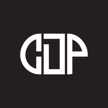 Siyah arka planda CDP harf logosu tasarımı. CDP yaratıcı harflerin baş harfleri logo kavramı. CDP harf tasarımı.
