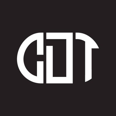 Siyah arkaplanda CDT harf logosu tasarımı. CDT yaratıcı harf logosu konsepti. CDT harf tasarımı.