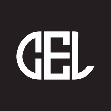 Siyah arkaplanda CEL harf logosu tasarımı. CEL yaratıcı harflerin baş harfleri logo kavramı. CEL harf tasarımı.