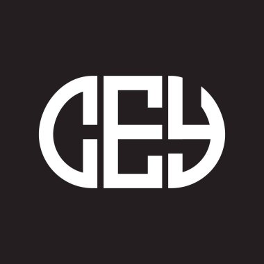 Siyah arkaplanda CEY harf logosu tasarımı. CEY yaratıcı harf logosu konsepti. CEY harf tasarımı.