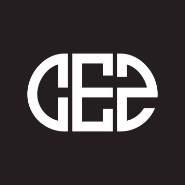 Siyah arkaplanda CEZ harf logosu tasarımı. CEZ yaratıcı harflerin baş harfleri logo kavramı. CEZ harf tasarımı.