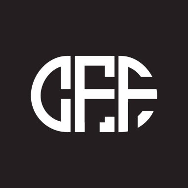 Siyah arka planda CFF harf logosu tasarımı. CFF yaratıcı harf logosu konsepti. CFF harf tasarımı.