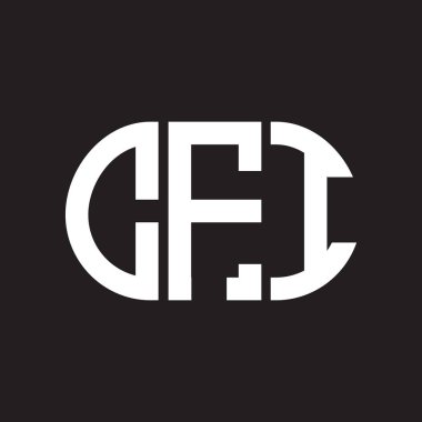 Siyah arka planda CFI harf logosu tasarımı. CFI yaratıcı harflerin baş harfleri logo kavramı. CFI harf tasarımı.
