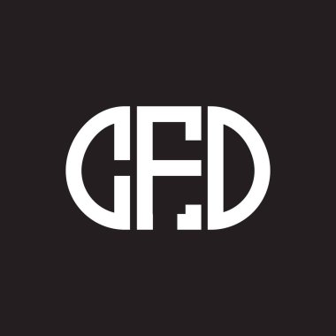 Siyah arka planda Mali İşler Müdürü logosu tasarımı. Mali İşler Müdürü 'nün baş harfleri. CFO harf tasarımı.