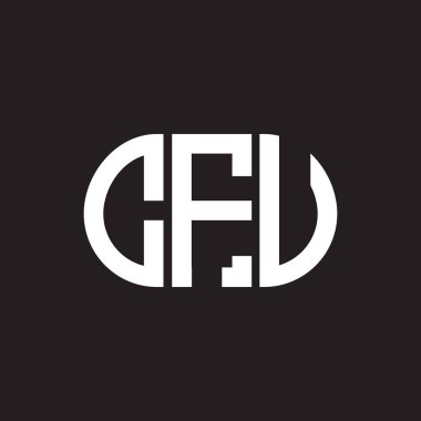 Siyah arka planda CFV harf logosu tasarımı. CFV yaratıcı harflerin baş harfleri logo kavramı. CFV harf tasarımı.