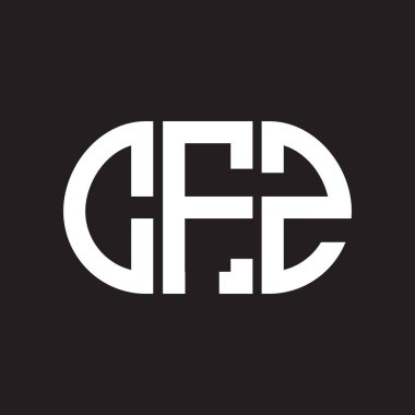 Siyah arka planda CFZ harf logosu tasarımı. CFZ yaratıcı harflerin baş harfleri logo kavramı. CFZ harf tasarımı.
