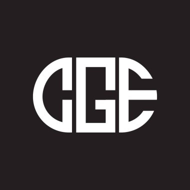 Siyah arka planda CGE harf logosu tasarımı. CGE yaratıcı harflerin baş harfleri logo kavramı. CGE harf tasarımı.