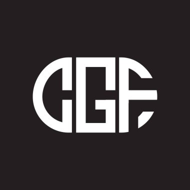 Siyah arka planda CGF harf logosu tasarımı. CGF yaratıcı harf logosu konsepti. CGF harf tasarımı.