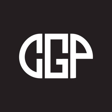 Siyah arkaplanda CGP harf logosu tasarımı. CGP yaratıcı harflerin baş harfleri logo kavramı. CGP harf tasarımı.