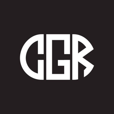 Siyah arka planda CGR harf logosu tasarımı. CGR yaratıcı harflerin baş harfleri logo kavramı. CGR harf tasarımı.