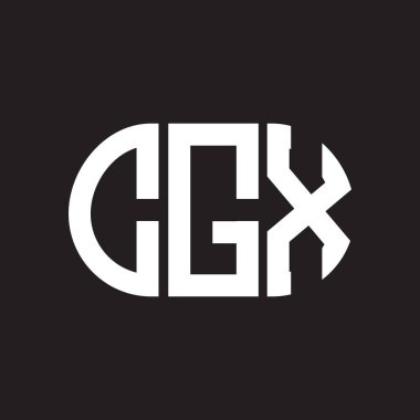 Siyah arkaplanda CGX harf logosu tasarımı. CGX yaratıcı harflerin baş harfleri logo kavramı. CGX harf tasarımı.