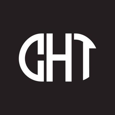 Siyah arka planda CHT harf logosu tasarımı. CHT yaratıcı harflerin baş harfleri logo kavramı. CHT harf tasarımı.