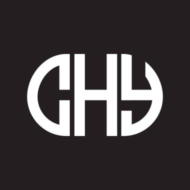 Siyah arka planda CHY harf logosu tasarımı. CHY yaratıcı harflerin baş harfleri logo kavramı. CHY harf tasarımı.