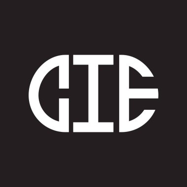 Siyah arka planda CIE harf logosu tasarımı. CIE yaratıcı harflerin baş harfleri logo kavramı. CIE harf tasarımı.