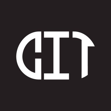 Siyah arka planda CIT harf logosu tasarımı. CIT yaratıcı harfler logosu konsepti. CIT harf tasarımı.