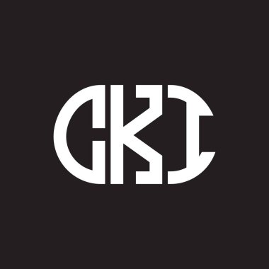 Siyah arka planda CKI harf logosu tasarımı. CKI yaratıcı harflerin baş harfleri logo kavramı. CKI harf tasarımı.