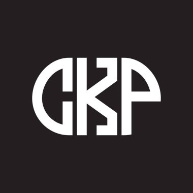 Siyah arkaplanda CKP harf logosu tasarımı. CKP yaratıcı harflerin baş harfleri logo kavramı. CKP harf tasarımı.