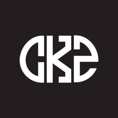 Siyah arkaplanda CKZ harf logosu tasarımı. CKZ yaratıcı harflerin baş harfleri logo kavramı. CKZ harf tasarımı.