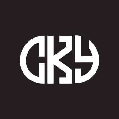 Siyah arkaplanda CKY harf logosu tasarımı. CKY yaratıcı harflerin baş harfleri logo kavramı. CKY harf tasarımı.