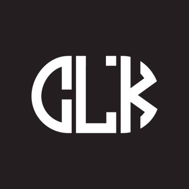 Siyah arkaplanda CLK harf logosu tasarımı. CLK yaratıcı harflerin baş harfleri logo kavramı. CLK harf tasarımı.