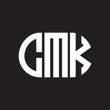 Siyah arkaplanda CMK harf logosu tasarımı. CMK yaratıcı harflerin baş harfleri logo kavramı. CMK harf tasarımı.