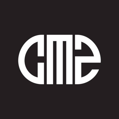 Siyah arkaplanda CMZ harf logosu tasarımı. CMZ yaratıcı harf logosu konsepti. CMZ harf tasarımı.