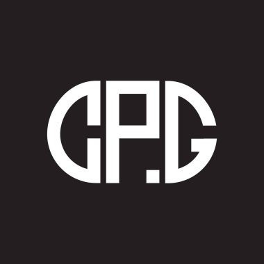 Siyah arkaplanda CPG harf logosu tasarımı. CPG yaratıcı harflerin baş harfleri logo kavramı. CPG harf tasarımı.