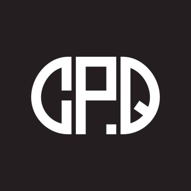 Siyah arka planda CPQ harfi logo tasarımı. CPQ yaratıcı harflerin baş harfleri logo kavramı. CPQ harf tasarımı.