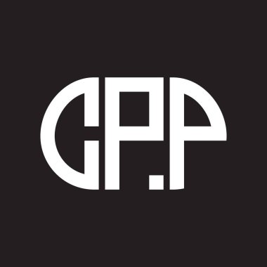 Siyah arkaplanda CPP harf logosu tasarımı. CPP yaratıcı harflerin baş harfleri logo kavramı. CPP harf tasarımı.