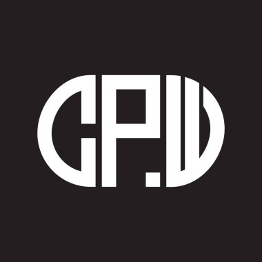 Siyah arkaplanda CPW harf logosu tasarımı. CPW yaratıcı harflerin baş harfleri logo kavramı. CPW harf tasarımı.
