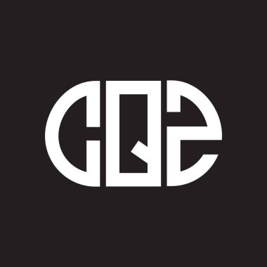 Siyah arkaplanda CQZ harf logosu tasarımı. CQZ yaratıcı harflerin baş harfleri logo kavramı. CQZ harf tasarımı.