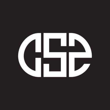 Siyah arka planda CSZ harf logosu tasarımı. CSZ yaratıcı harflerin baş harfleri logo kavramı. CSZ harf tasarımı.