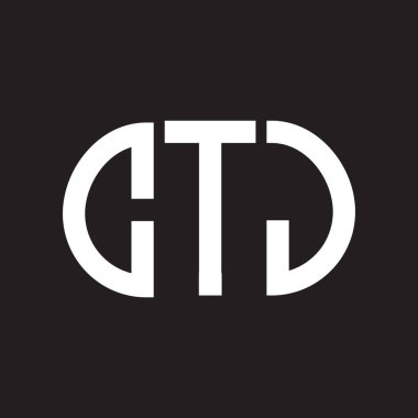 CTJ harf logo tasarımı siyah arka planda. CTJ yaratıcı harflerin baş harfleri logo kavramı. CTJ harf tasarımı.