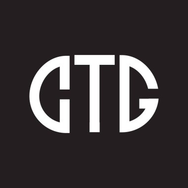 Siyah arkaplanda CTG harf logosu tasarımı. CTG yaratıcı harflerin baş harfleri logo kavramı. CTG harf tasarımı.