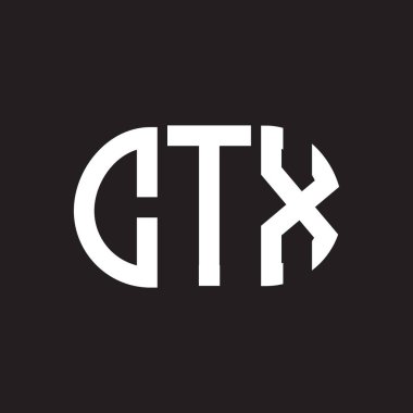 CTX harfi logo tasarımı siyah arka planda. CTX yaratıcı harflerin baş harfleri logo kavramı. CTX harf tasarımı.