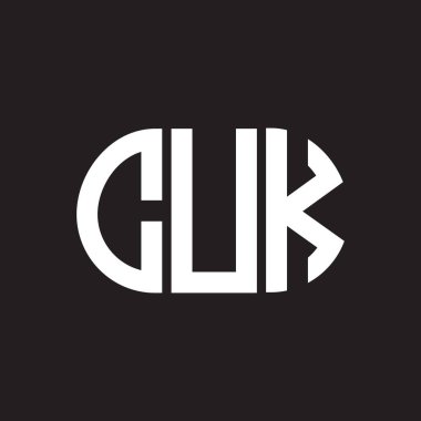 Siyah arka planda CUK harf logosu tasarımı. CUK yaratıcı harflerin baş harfleri logo kavramı. CUK harf tasarımı.