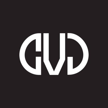 Siyah arka planda CVJ harf logosu tasarımı. CVJ yaratıcı harflerin baş harfleri logo kavramı. CVJ harf tasarımı.