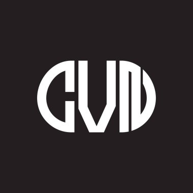 Siyah arka planda CVN harf logosu tasarımı. CVN yaratıcı harflerin baş harfleri logo kavramı. CVN harf tasarımı.