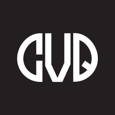 Siyah arka planda CVQ harf logosu tasarımı. CVQ yaratıcı harflerin baş harfleri logo kavramı. CVQ harf tasarımı.