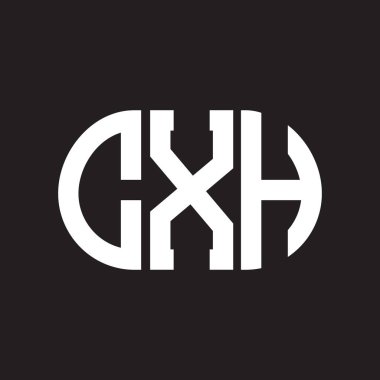 Siyah arkaplanda CXH harf logosu tasarımı. CXH yaratıcı harflerin baş harfleri logo kavramı. CXH harf tasarımı.