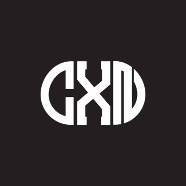 Siyah arkaplanda CXN harf logosu tasarımı. CXN yaratıcı harflerin baş harfleri logo kavramı. CXN harf tasarımı.