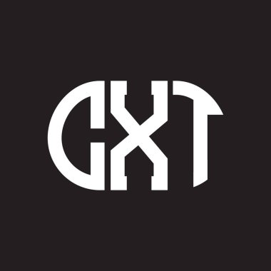 Siyah arkaplanda CXT harf logosu tasarımı. CXT yaratıcı harf logosu konsepti. CXT harf tasarımı.