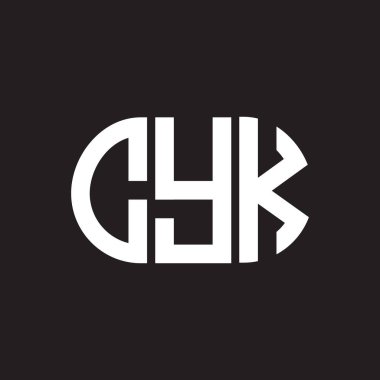 Siyah arka planda CYK harf logosu tasarımı. CYK yaratıcı harflerin baş harfleri logo kavramı. CYK harf tasarımı.