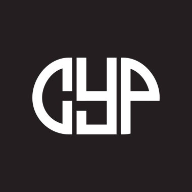 Siyah arka planda CYP harf logosu tasarımı. CYP yaratıcı harflerin baş harfleri logo kavramı. CYP harf tasarımı.